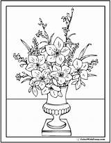 Coloring Pages Vase Flower Flowers Pdf Customize Ad Print sketch template