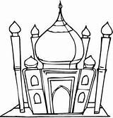 Coloring Masjid Pages Getdrawings sketch template
