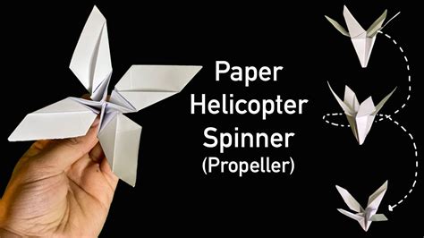paper helicopter spinner propeller  spins  robs world youtube