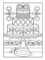 Coloring Pages Book Cake Big Adults Desserts Cakes Creative Haven Books Designer Adult Food Birthday Sheets Printable Print Wedding Color sketch template