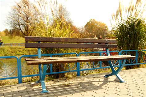 free picture wooden bench empty bench park sidewalk