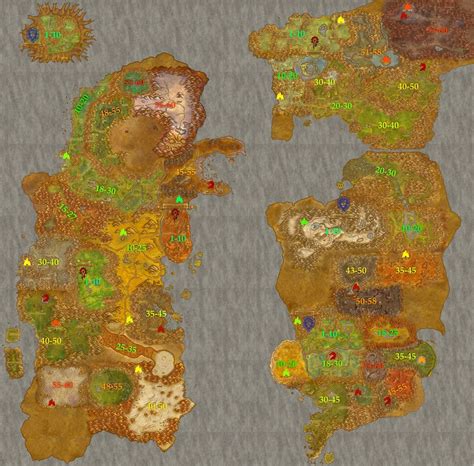 Labeled Classic Wow Map Classicwow Wow World Classic Map