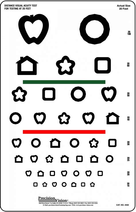 patti pics color test visual acuity chart precision vision