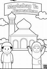 Ramadhan Mewarnai Mewarna Bulan Selamat Raya Warna Kartun Kegiatan Buku Duit Kad Mari Sampul Ramadan Ashgive Islam Jom Pelbagai Disimpan sketch template