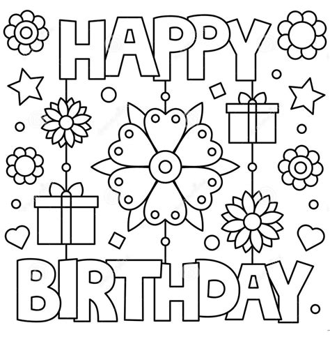 happy birthday printable coloring pages coloringpages