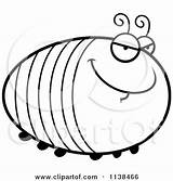 Outlined Grub Chubby Clipart Coloring Cartoon Vector Sly Smiling sketch template