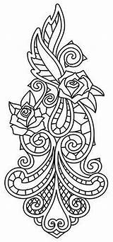 Embroidery Coloring Patterns Cutwork Pages Adult Sheets Machine Printable Colouring Urban Designs Threads Rose Flowers Quilling Paper Flower Alphabet Thread sketch template