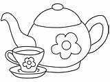Coloring Pages Mothers Teapot Kids Tea Happy Printable Time Mom Color Mother Template Teacup Colouring Print Card Teapots Popular Wonderland sketch template