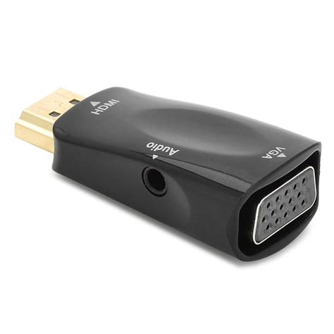hdmi male to vga female converter 3 5mm audio jack adapter with audio