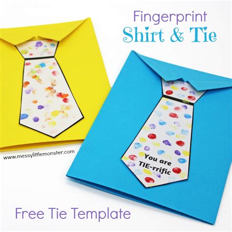 fathers day tie card   printable tie template messy