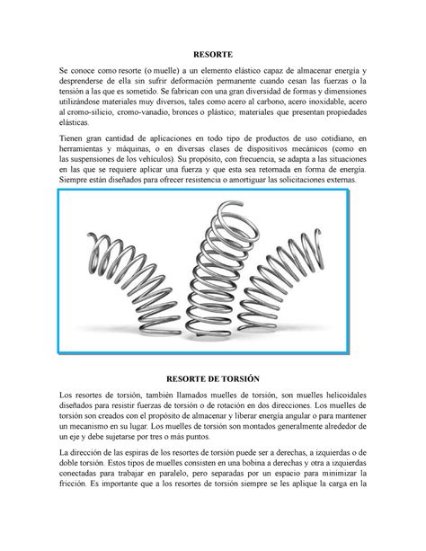 Todo Lo Que Necesitas Saber Sobre Los Muelles Y Resortes En El