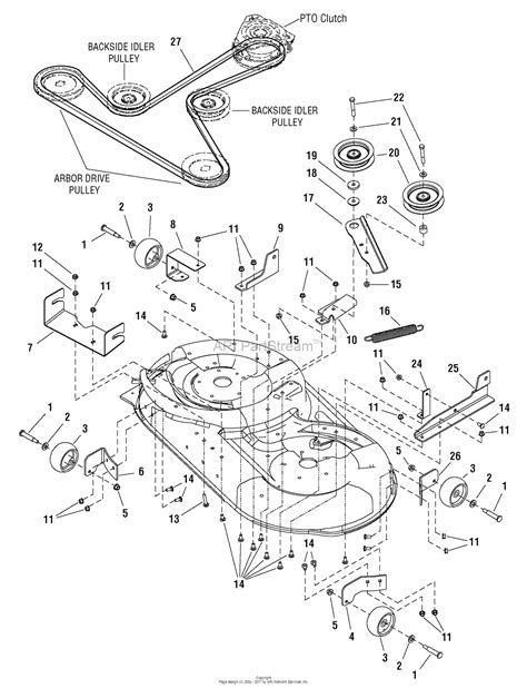 murray   zts  hp bs  mower deck california  parts diagram