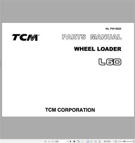 tcm  wheel loader parts manual pw