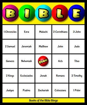 bible bingo  kids  printable tedy printable activities
