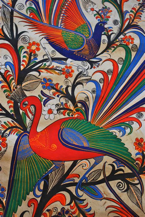 mexican folk art amate paintings mexican folk art painting bird art