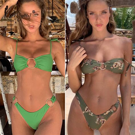 miyouj sexy bandeau bikini bandage swimwear women solid swimwear 2019