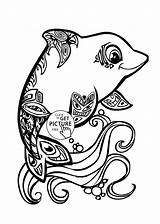Dolphin Coloring Pages Mermaid Kids Cute Dolphins Miami Getcolorings Colorin Clipartmag Drawings Animal sketch template