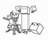 Coloring Minecraft Pages Printable Mobs Library Clipart Print Kids sketch template