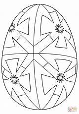Easter Coloring Egg Pages Geometric Pattern Printable Eggs Decorated Supercoloring Puzzle Color sketch template