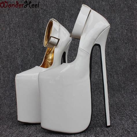 wonderheel hot new 12 heel patent pump extreme high heel 30cm heel