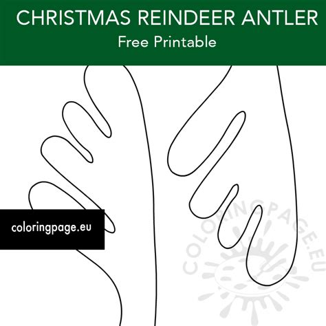christmas reindeer antler template coloring page