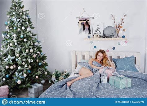 Naked Blonde Model On Bed Stock Image Image Of Lips 234362055