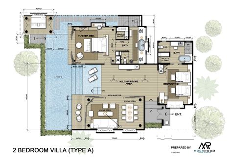 pool villas  plan