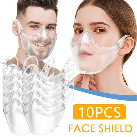 Buy 10pcs Durable Mask Face Combine Plastic Reusable Clear Face Mask