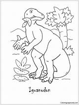 Iguanodon Dinosaur Pages Coloring Color Online Coloringpagesonly sketch template