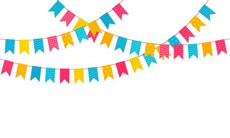 colorful bunting flags  festive garlands  birthday party