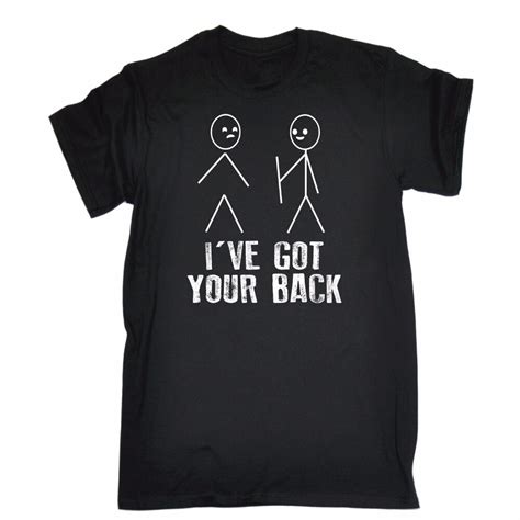 Ive Got Your Back T Shirt Stickmen Cartoon Nerd Geek Top Funny T