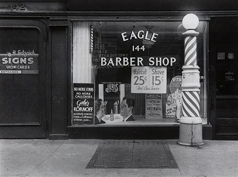 1938 The Eagle Barber Shop Window Nyc I Miss The Old Striped Barber