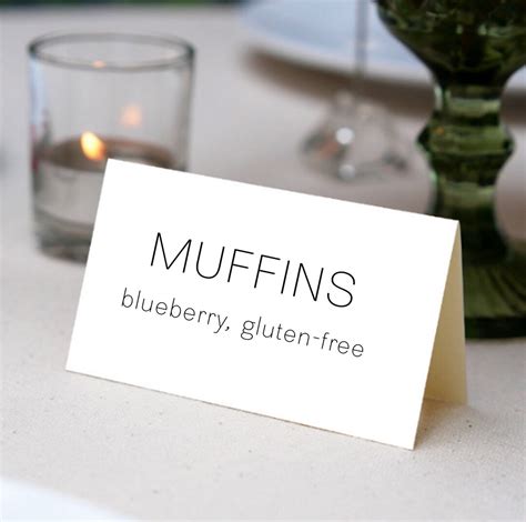 editable food  labels place cards buffet card template etsy