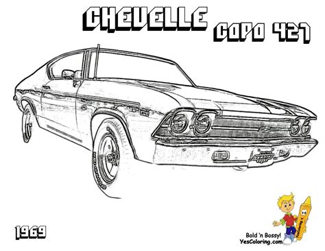 print   muscle car coloring page chevelle  copo