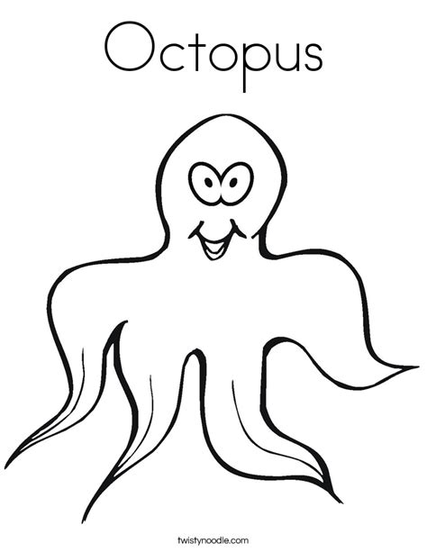 octopus coloring page twisty noodle