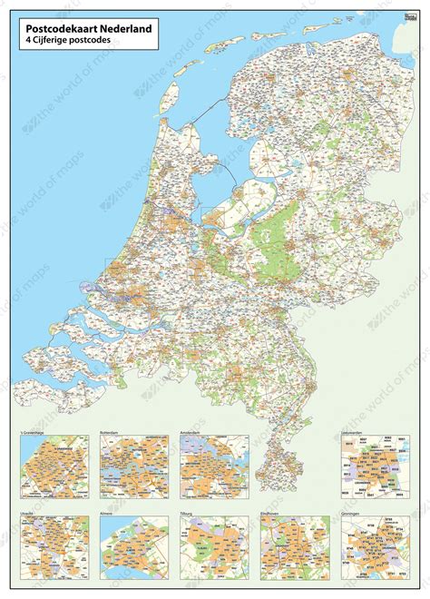Digital 2 And 4 Digit Postcode Map The Netherlands 379 The World Of