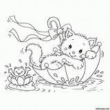 Coloring Cat Pages Kitty Printable Library Clipart sketch template
