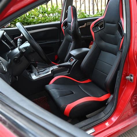 universal pcs car racing seats wpcs sliders pu leather full wrap sport seats ebay