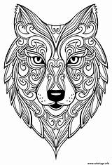 Animaux Coloriage Adulte Loup Imprimer sketch template