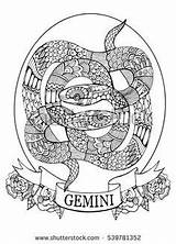 Signos Zodiaco Mandalas Geminis Géminis Gemini Virgo sketch template