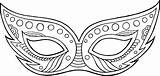 Mask Gras Mardi Coloring Outline Vector Pages Adults Element Isolated Printable Illustration Carnival sketch template