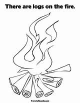 Campfire Fogo Logs Noodle Twisty Outline Twistynoodle Cursive Outros sketch template