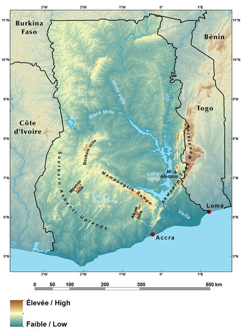Ecoregions And Topography Of Ghana West Africa