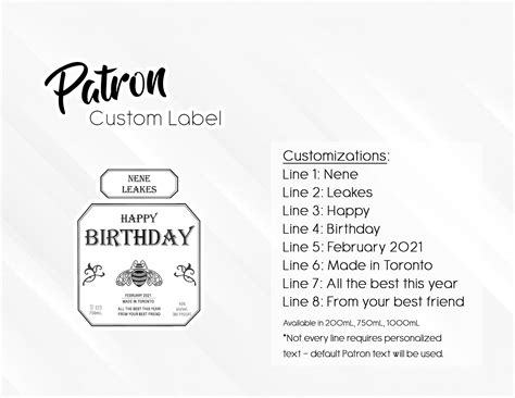 printable patron label template