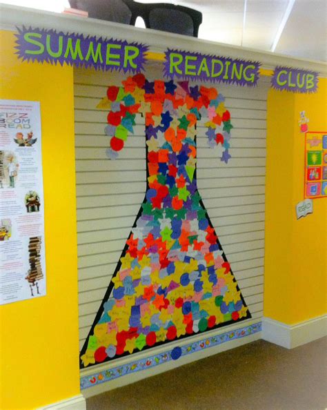 summer reading club library display  years theme  fizz boom