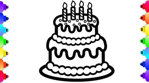 kids birthday cake coloring pages collection coloring cool