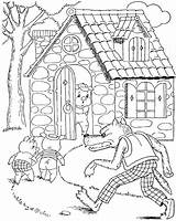 Pigs Little Three Coloring Pages Print Color Printable Kids sketch template
