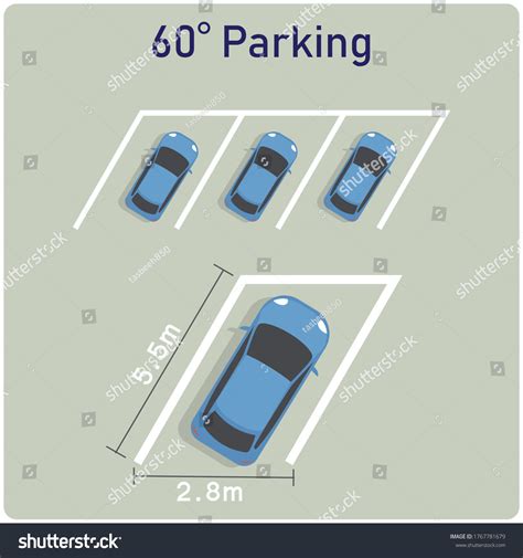 degree angle parking area royalty  stock vector