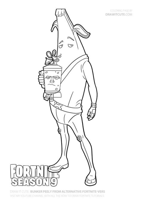 fortnite coloring pages peely skin   official fortnite discord