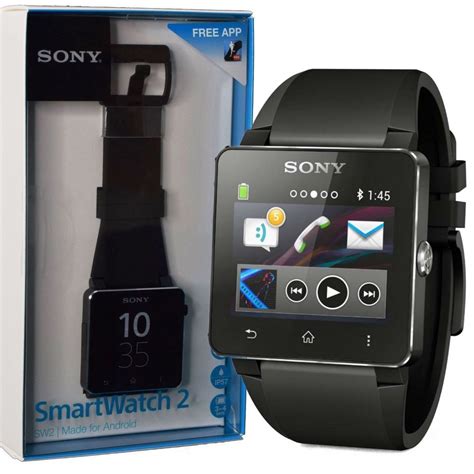 sony smartwatch  sw bluetooth water resistant wristband  android black smart